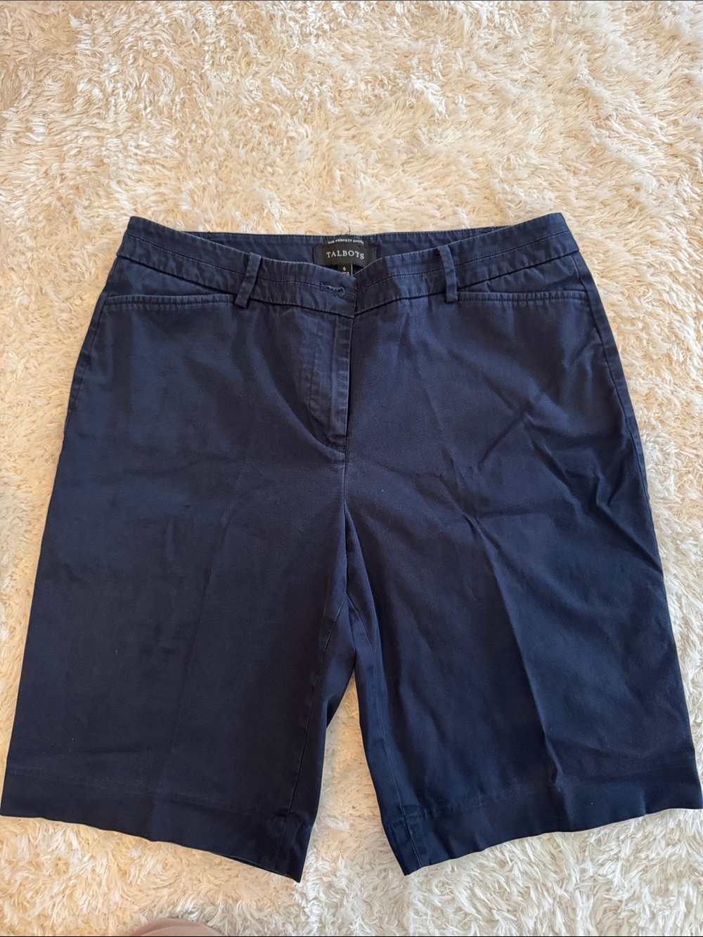 Talbots Navy Mid-Rise Bermuda Shorts